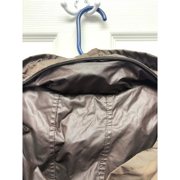 Cole Haan Brown Packable Hooded Rain Jacket Women’s Size S Water-Resistant - Picture 8 of 14